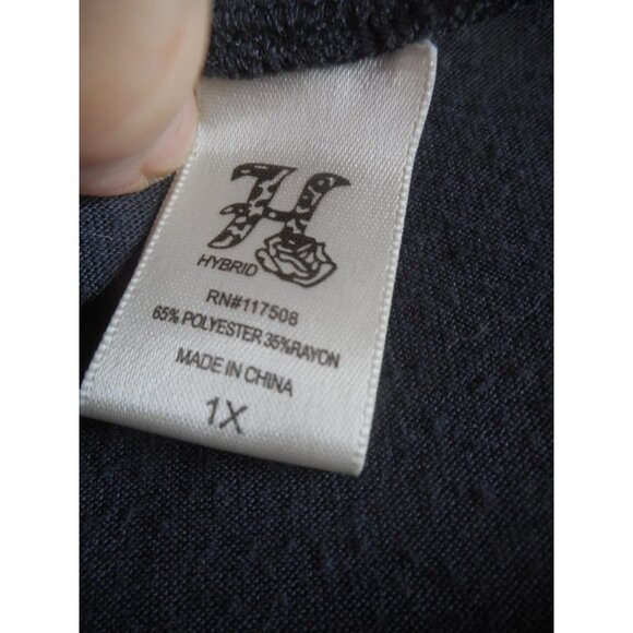 Sz 1x Lightweight Charcoal Grey short sleeve crisscross Knit v neck top - Picture 4 of 4